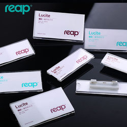 Rip Lucai Acrylic Crystal Employee Name Tag Pin Clip Work Badge Transparent Badge Work Number Plate 7020