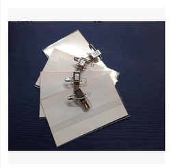 Free Shipping Horizontal Badge Holder with Clip, Paper Clip Badge Holder, Transparent Pin Name Tag, Id Card Holder, 100 Pieces