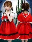 Váy Cô bé quàng khăn đỏ cho trẻ nhỏ, váy công chúa trẻ em, trang phục hóa trang Halloween cho bé gái 
