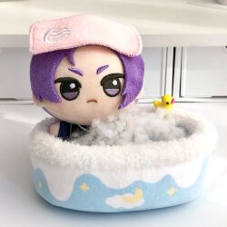 10cm baby uses bathtub Nunu cotton doll to laugh at herself as a bear