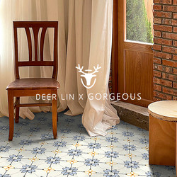 Fawn Retro Daisy Tile Handmade Flower Pieces Internet Celebrity Store All-Ceramic Floor Tile French Kitchen Casual Non-Slip Balcony