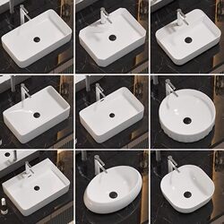 Light Luxury Export-Grade Countertop Basin Balcony Wash Basin Single Basin Household Basin Wash Basin Bathroom Ceramic Rectangular