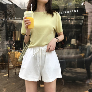 Five-point pants for women, large size wide-leg pants, home pajamas, beach hot pants, summer loose casual cotton and linen casual shorts
