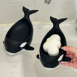 Dolphin drain soap dish ceramic household no punching