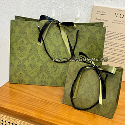 Retro-Style High-End Gift Packaging Handbag, Accessible Luxury and Cool Gift Bag, Ribbon Clothing Souvenir Shopping Bag