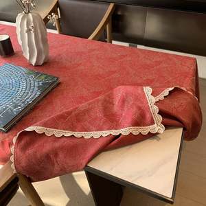 New Year's table cloth cloth art, wedding celebration dining table cloth, engagement of coffee table red rectangular table cloth round custom
