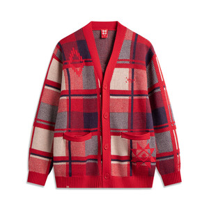 
Li Ning Genuine Rijin Doujin Series x New Year Spring and Autumn Men's Loose Cardigan Sweater Knitted Sweater AMBV029