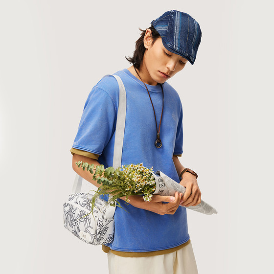 
Li Ning men's sports life summer short-sleeved cultural shirt cotton comfortable simple casual T-shirt AHSU311-B product