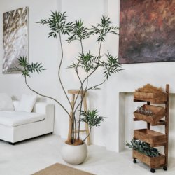 Top Ten Achievements of Lou Xia's Family: Simulated Green Plants for Indoor Living Room Floor Decoration, High-End Light Luxury Artificial Plant Trees