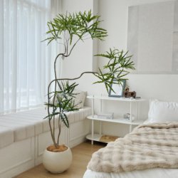 Large Artificial Green Plant Peacock Tree for Indoor Living Room, Floor-Standing Bionic Fake Tree Plant Landscaping Decoration Ornament