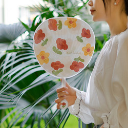 Senyu Ye Summer Cool Hand-Painted Cartoon Fan Portable Household Plastic Round Fan Large Children's Round Hand-Cranked Fan