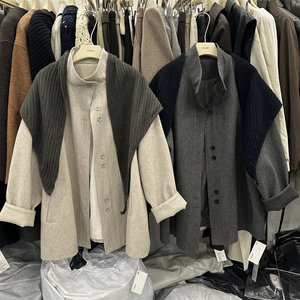 
Bane style outfit with 60 wool wool jacket with shawl mid-length coat autumn leather design wool jacket