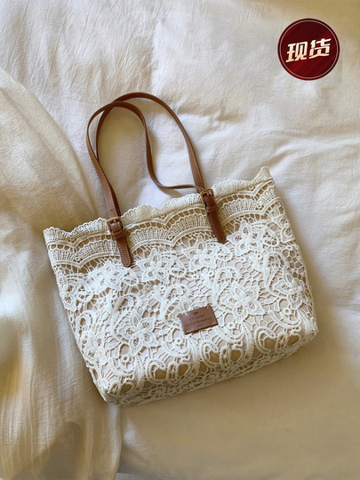 Chio'2nd Lace Tote Bag - French Style Shoulder Bag for Women
