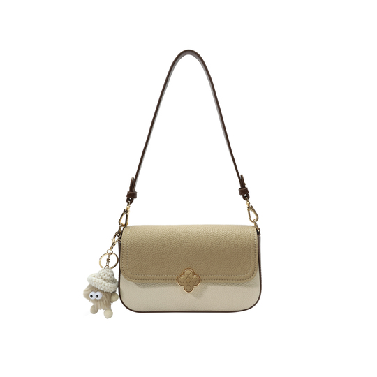 Chio'2nd Lychee Pattern Color-Blocking Small Square Bag