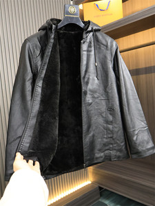 High -end goods/clear warehouse ~ imitation leather hair! Winter men's windproof and warm imitation fur plus velvet warm leather tide
