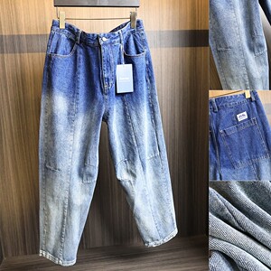 
High-end gradient washing process! Autumn men's American high street all-match straight loose casual jeans trousers