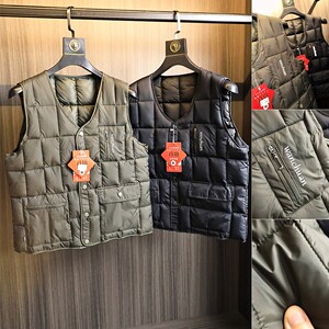 
Excellent foreign trade product! Lightweight technology! Autumn and winter men's solid color quilted cotton warm V-neck cotton vest
