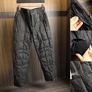 
Warm lining for outdoor use! Autumn and winter men's thickened 90 duck down warm and waterproof straight casual down pants are trendy