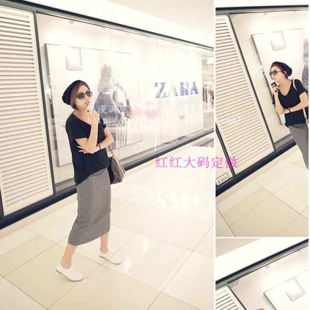 Spring and Autumn new skirt fashionable and versatile sports and casual mid-length skirt hip-cover skirt high-waist base skirt

