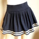 New autumn black half-body skirt two-bar fashion casual slim sports large size pleated high-waist navy skirt