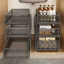 Youqin Kitchen Pull-Out Storage Rack, Multi-Layer Shelf Inside the Cabinet, Under-Sink Multifunctional Organizer, New Storage Pull-Out Basket