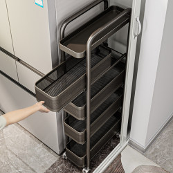 Youqin Kitchen Gap Storage Rack, Ultra-Narrow Gap Storage Cabinet, Multi-Layer Refrigerator Side Pull-Out Cabinet, Fruit and Vegetable Trolley