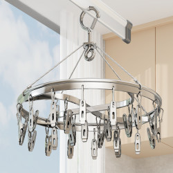 Aluminum Alloy Sock Drying Rack for Balcony, Household Sock Drying Tool with Multiple Clips, Traceless Stainless Steel Underwear Drying Rack