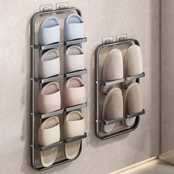 Youqin Bathroom Slipper Rack, No-Drill Bathroom Storage Rack, Shoe Organizer, Wall-Mounted Behind-Door Toilet Drainage Rack