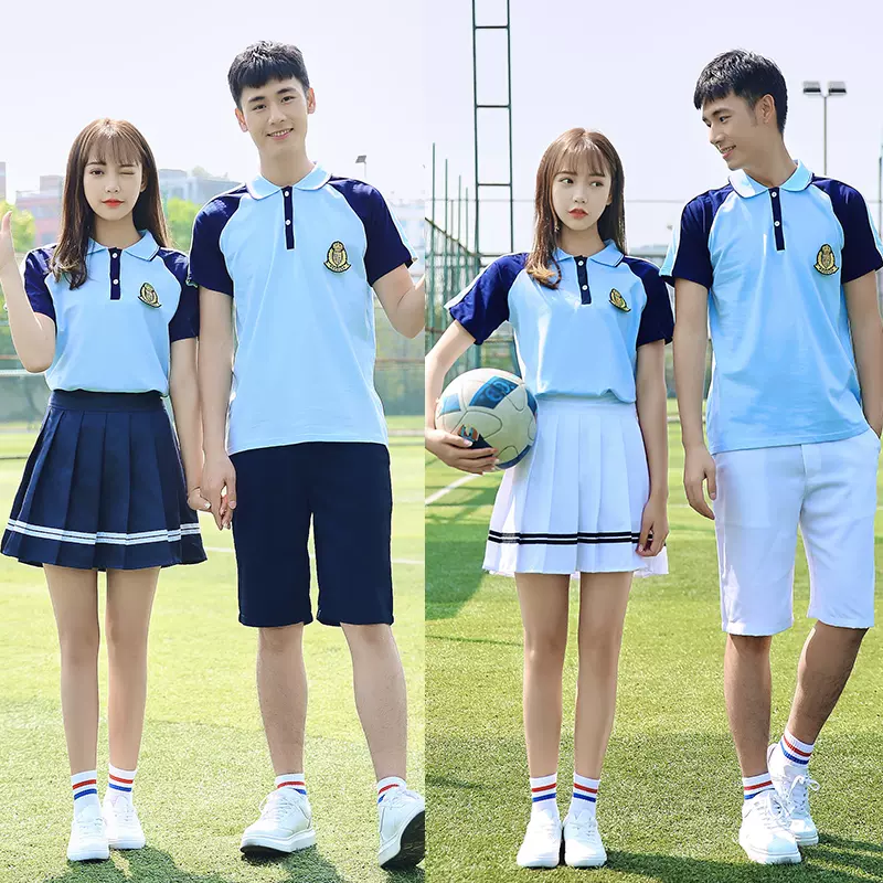 夏季中学生校服套装初中生班服学院风韩国小学生毕业拍照演出服装