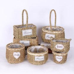 Straw and Rattan Flower Pots, Woven Flower Baskets, Flower Arrangements, Wicker Baskets for Postpartum Care, Egg Baskets, Fruit Holiday Gift Baskets