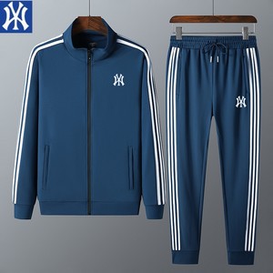 
Outlet sports suit men's autumn and winter new stand-up collar cardigan sweatshirt sweatpants running casual plus velvet two-piece set