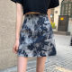 Fat mm printed skirt summer retro niche hip skirt short skirt new large size anti-exposure versatile A-line skirt