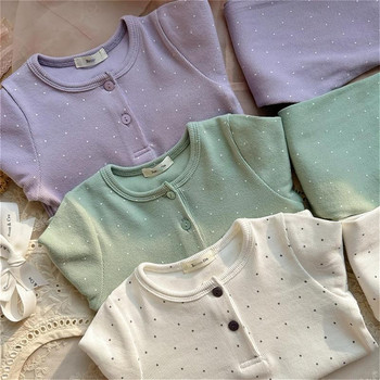 
Two-piece set of boys' and girls' autumn clothes and long johns and home clothes