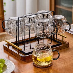 Glass Cup, High Temperature Resistant, Household Drinking Cup for Entertaining Guests, Large Capacity Water Cup Set, Office High-End Tea Cup