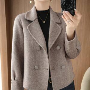
Woolen coat women's spring 2026 new style short woolen suit top small style long-sleeved cardigan trendy
