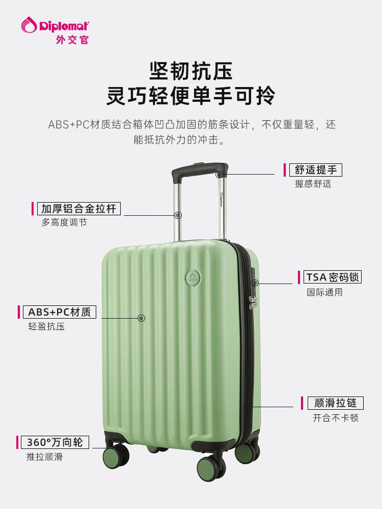 Valise Cabine 20 Pouces Coque Rigide Aluminium - Compagnie Aérienne, Couleur Argent