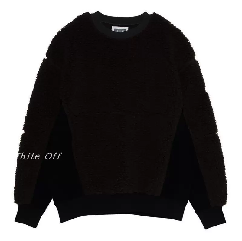 CAV EMPT C.E CAVEMPT BOA FLEECE CREW NECK 拼接摇粒绒卫衣外套-Taobao