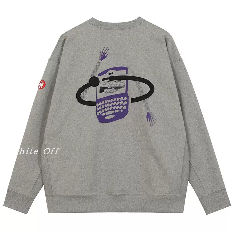 CAV EMPT C.E Cavempt CE SOLID CREW NECK 22AW布貼格子套頭休閒上衣