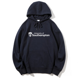 Soton University of Southampton Hooded Sweatshirt Winter Fleece Thickened American-Style Jacket Spring and Autumn Large Size Top