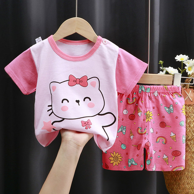 Summer children's short-sleeved shorts suit pure cotton T-shirt new ...