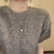 Korean silver love pulling tassel sweater chain simple exquisite necklace women's niche design sense necklace collarbone chain