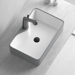 Simple Countertop Rectangular Washbasin Single Basin Household Artistic Washstand Small Balcony Ceramic Washbasin