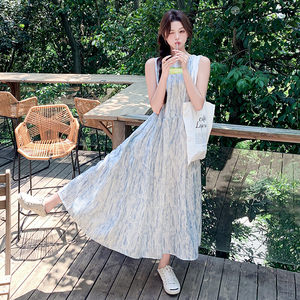 
Women's Clothing/Ladies' Boutique Dresses 2025 Summer Others/other18-29 years old polyester printed Korean version round