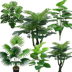 Artificial Tree Green Plant Areca Palm Fake Plant Nordic Cream Style Home Floor-Standing Bonsai Artificial Tree Large Decorative Ornament