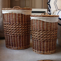 Yiran Home Shoe Cover Rattan Dirty Clothes Storage Basket Woven Bathroom Round Storage Bin Dirty Laundry Basket with Lid