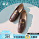 
Senda Loafers Women's 2025 New Retro Wrinkled Super Soft Sheepskin Flat Loafer Single Shoes ZTF14AA5