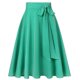 Spring and summer thin women's large size thin solid color chiffon large sway A-line skirt to make you look slim and high waist umbrella skirt with pocket droop