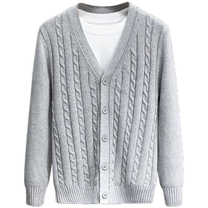 
2025 American new pure cotton spring and autumn sweater men's sweater men's knitted cardigan casual jacket outerwear men's