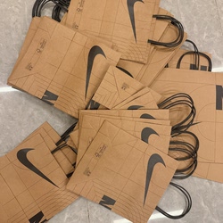Nike Unisex Shopping Paper Bag with Large Logo, Special Kraft Paper Bag for Counters, Tote Bag, Storage Bag