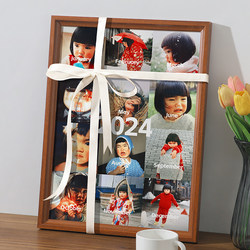 Baby's First Birthday Commemorative Photo Frame, 12-Month Growth Record Photo Album, Photo Display Stand, Photo Printing for Wall Hanging